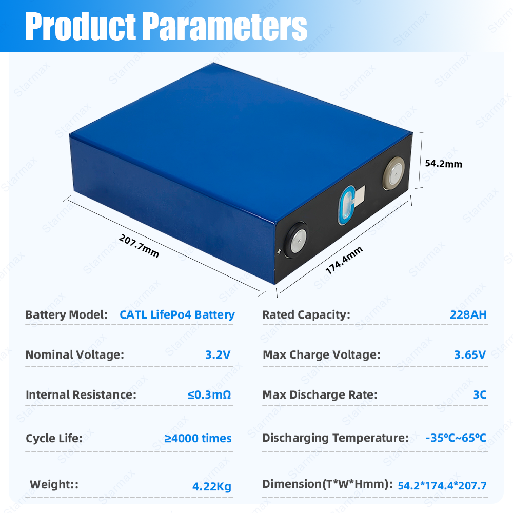 Starmax CATL 228Ah Lithium  Ion Battery 3.2V Lifepo4 Prismatic Cell,Llithium Ion Battery Manufacturers from China