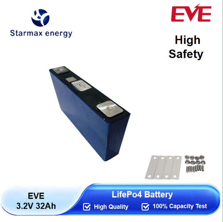 Starmax EVE 32Ah LF32 Lithium  Ion Battery 3.2V Lifepo4 Prismatic Cell,Llithium Ion Battery Manufacturers from China