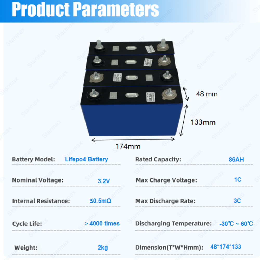 Starmax CATL 86Ah  Lithium  Ion Battery 3.2V Lifepo4 Prismatic Cell,Llithium Ion Battery Manufacturers from China