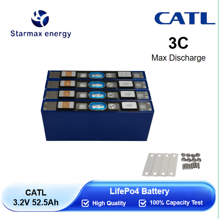Starmax CATL 52.5Ah  Lithium  Ion Battery 3.2V Lifepo4 Prismatic Cell,Llithium Ion Battery Manufacturers from China