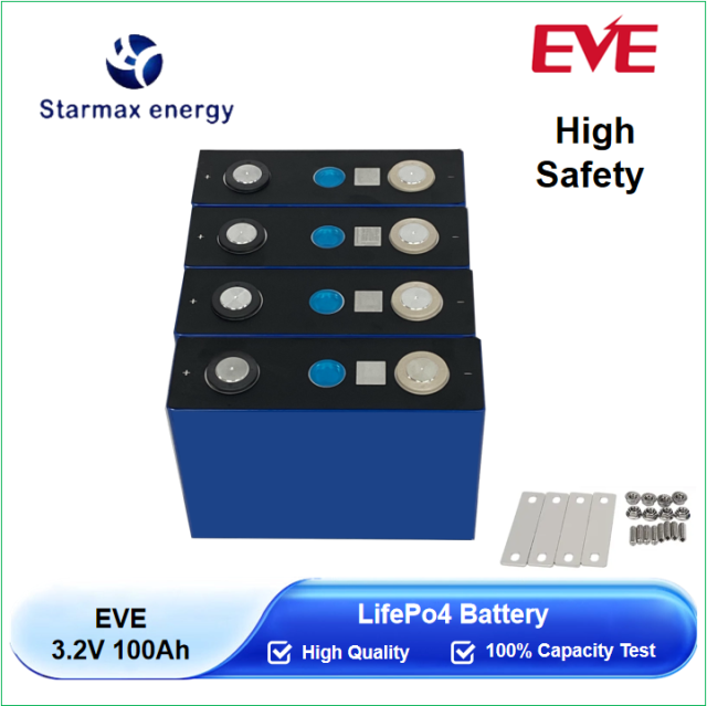 Starmax EVE 100Ah LF100LA Lithium  Ion Battery 3.2V Lifepo4 Prismatic Cell,Llithium Ion Battery Manufacturers from China