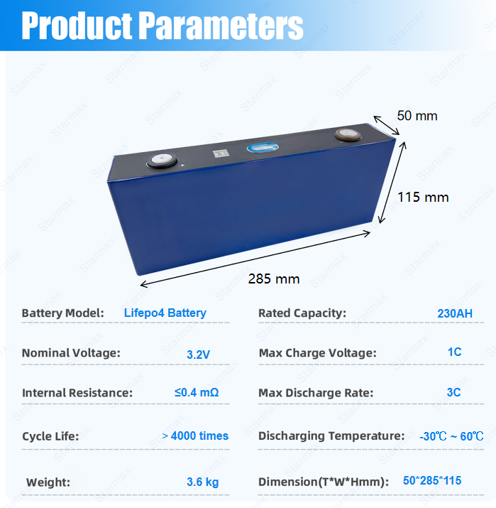 Starmax CATL 230Ah Lithium  Ion Battery 3.2V Lifepo4 Prismatic Cell,Llithium Ion Battery Manufacturers from China