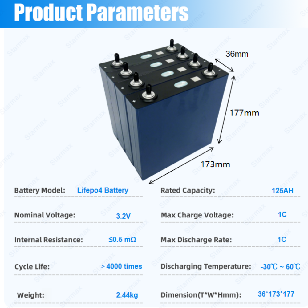 Starmax CALB 125Ah Lithium  Ion Battery 3.2V Lifepo4 Prismatic Cell,Llithium Ion Battery Manufacturers from China