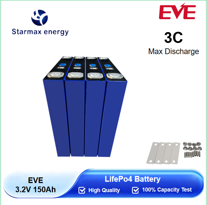 Starmax EVE 150Ah LF150  Lithium  Ion Battery 3.2V Lifepo4 Prismatic Cell,Llithium Ion Battery Manufacturers from China