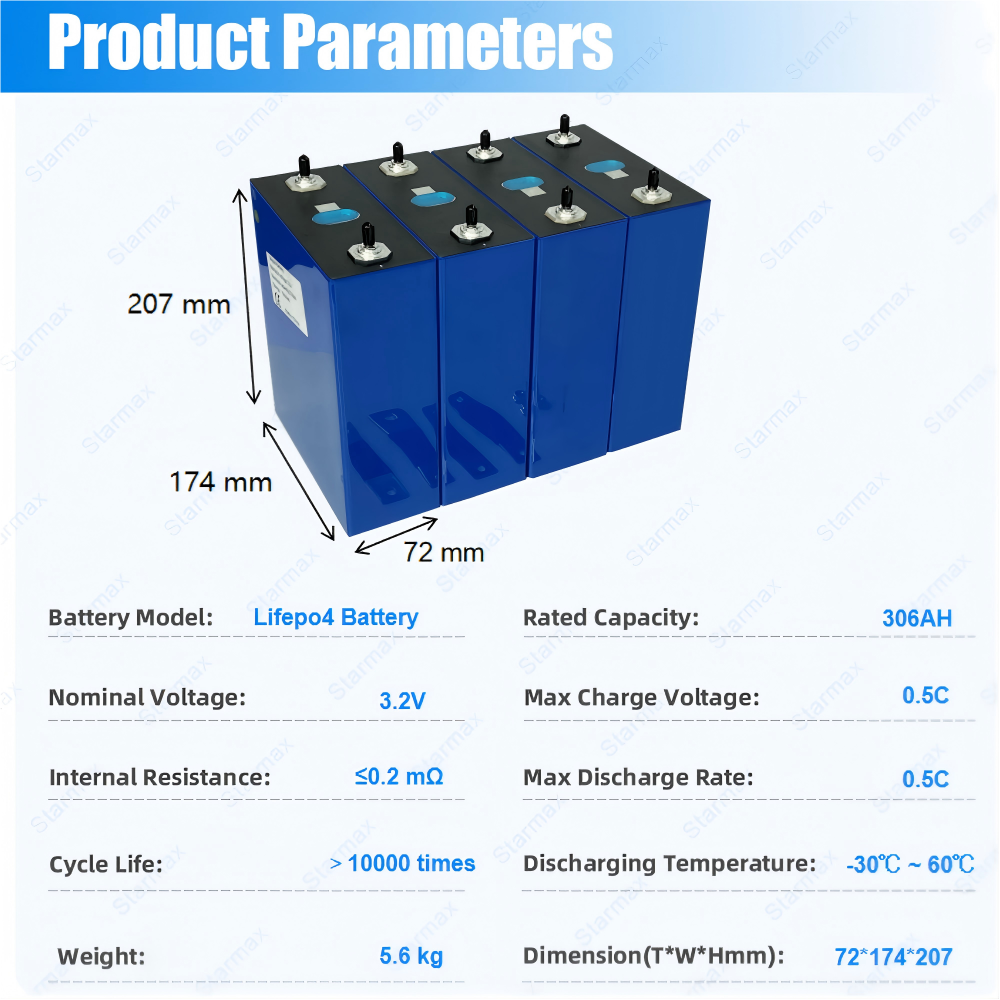 Starmax EVE 306Ah MB30 Lithium  Ion Battery 3.2V Lifepo4 Prismatic Cell,Llithium Ion Battery Manufacturers from China