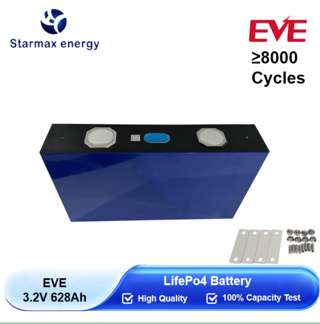 Starmax EVE 628Ah MB56 Lithium  Ion Battery 3.2V Lifepo4 Prismatic Cell,Llithium Ion Battery Manufacturers from China