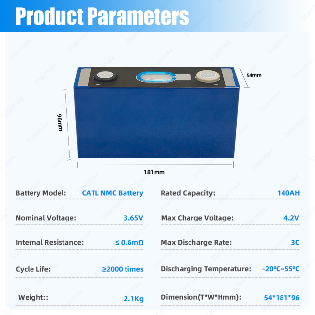 Starmax CATL 3.7V 140Ah NMC Prismatic  Battery,Llithium Ion Battery Manufacturers from China
