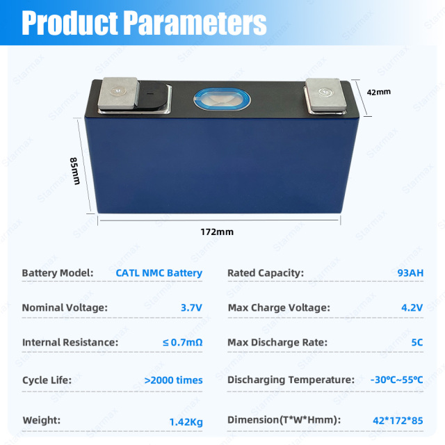 Starmax CATL 3.7V 93Ah NMC Prismatic  Battery,Llithium Ion Battery Manufacturers from China