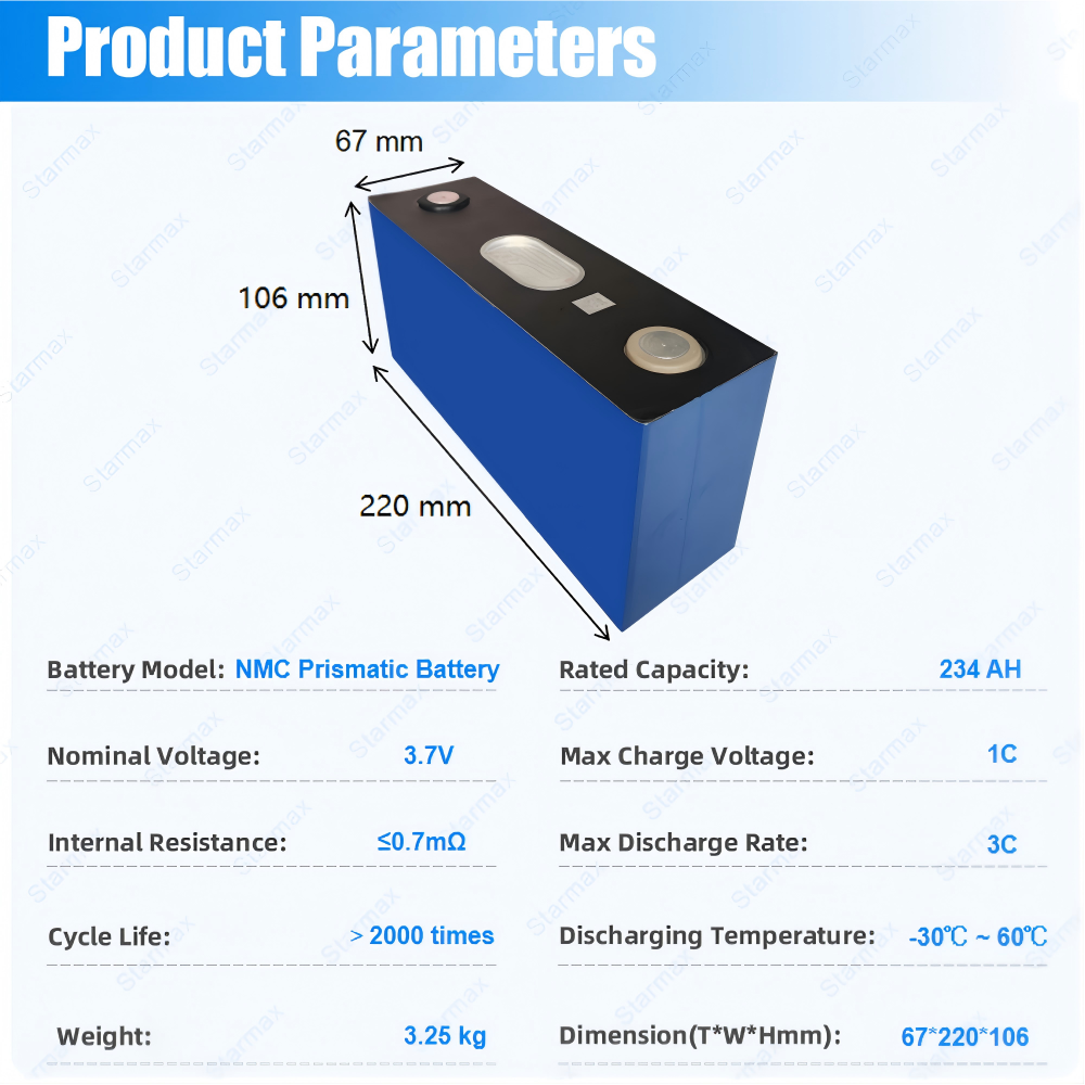 Starmax CATL 3.7V 234Ah NMC Prismatic  Battery,Llithium Ion Battery Manufacturers from China