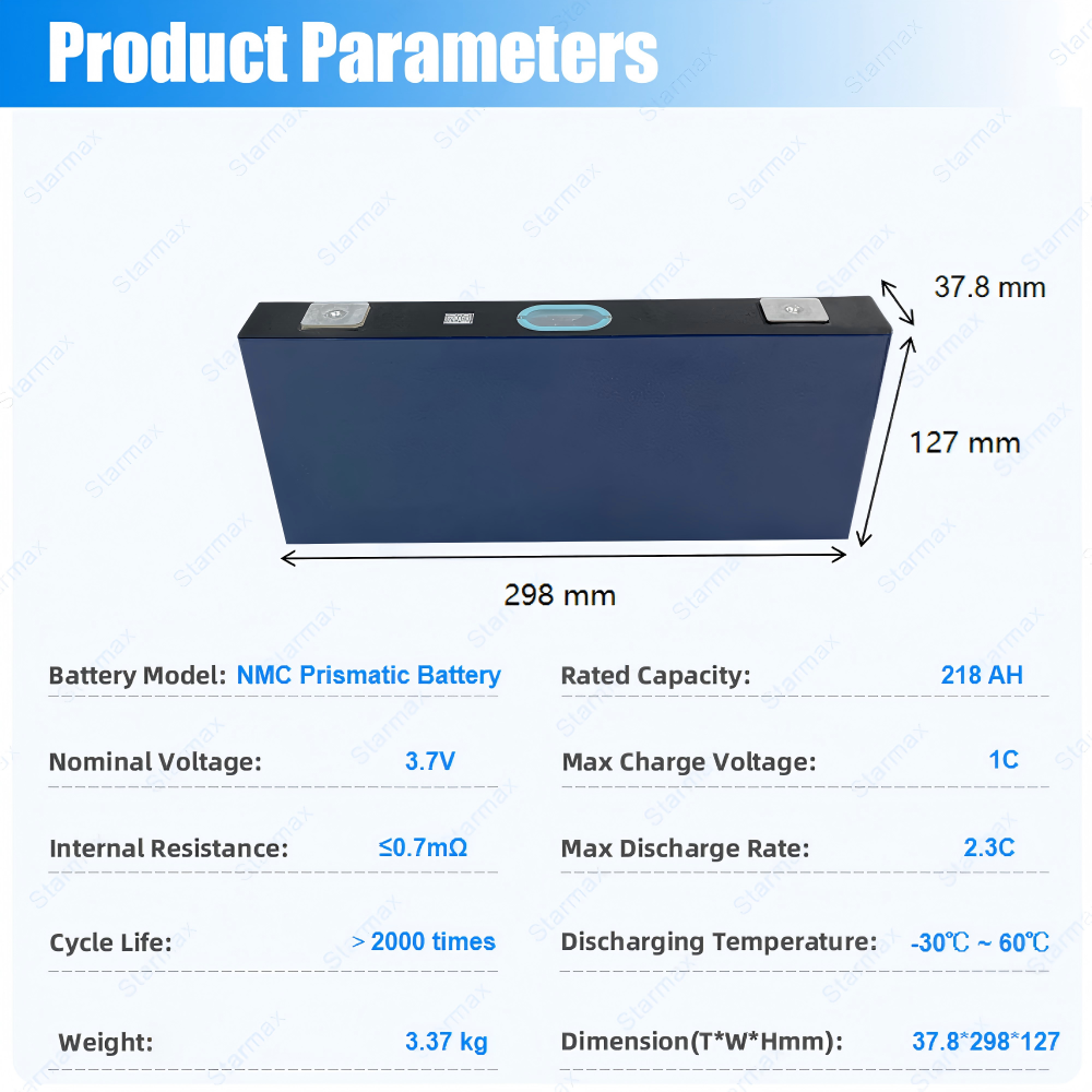 Starmax CALB 3.7V 218Ah L300N218A  NMC Prismatic  Battery,Llithium Ion Battery Manufacturers from China