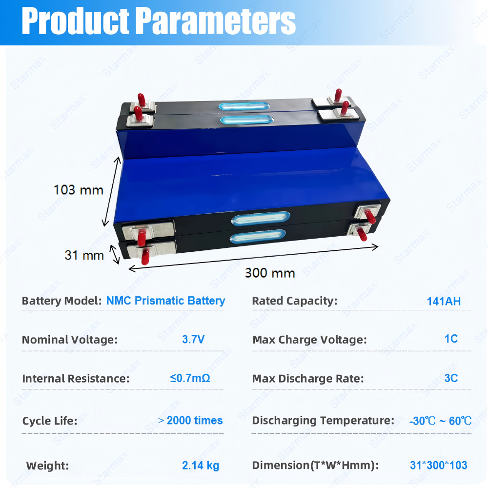 Starmax CATL 3.7V 141Ah NMC Prismatic  Battery,Llithium Ion Battery Manufacturers from China