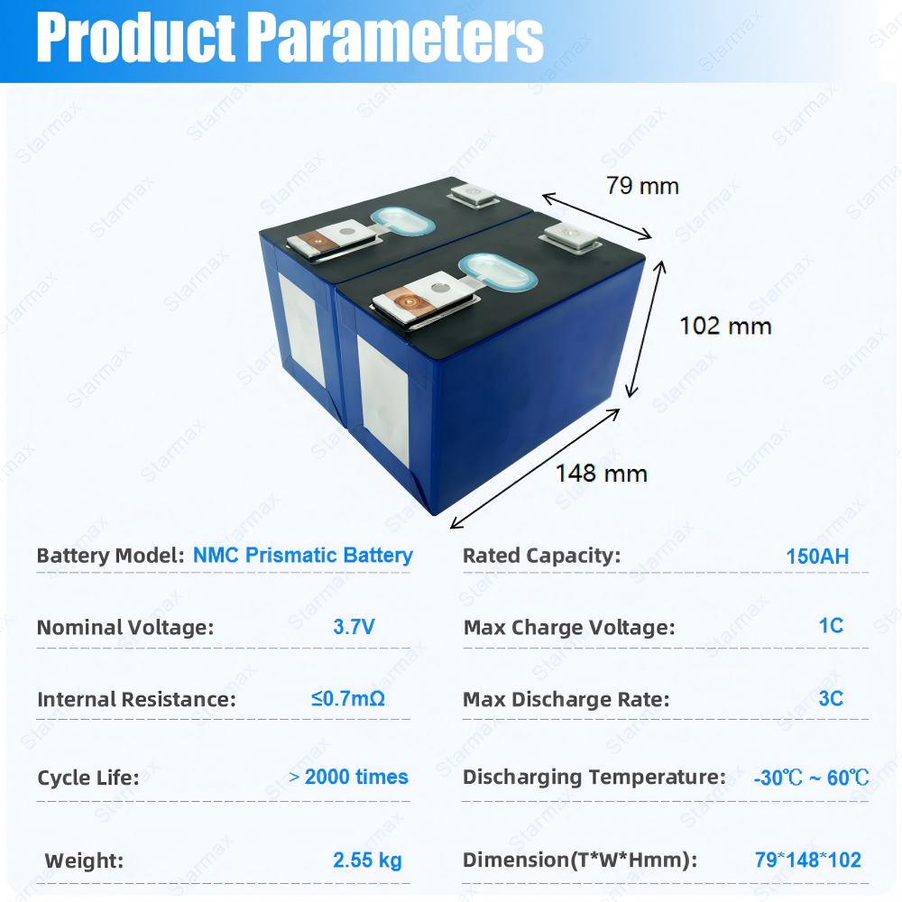 Starmax CATL 3.7V 150Ah NMC Prismatic  Battery,Llithium Ion Battery Manufacturers from China