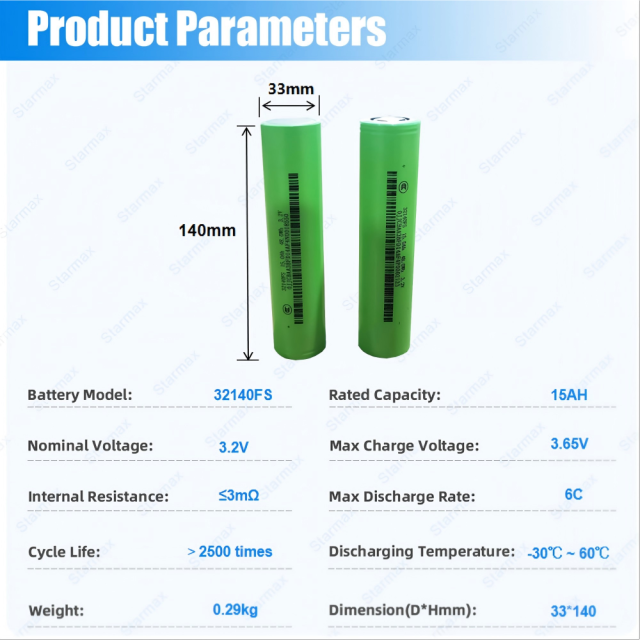 Starmax BAK 3.2V 15Ah 32140FS Lifepo4 Cylindrical Battery,Llithium Ion Battery Manufacturers from China