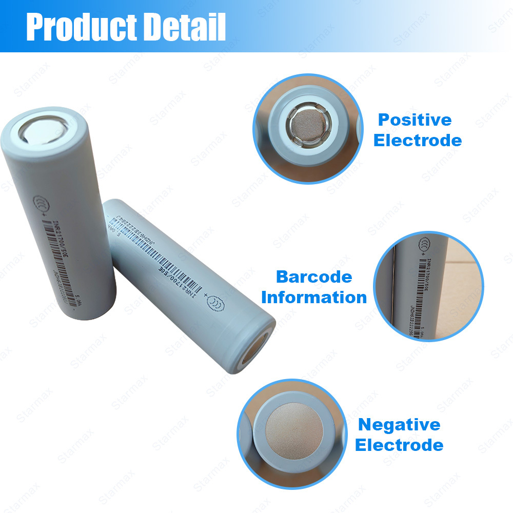 Starmax EVE 3.65V 5Ah ICR21700/50E NMC Cylindrical Battery,Llithium Ion Battery Manufacturers from China