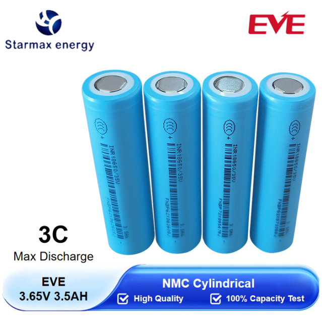 Starmax EVE 3.65V 3.5Ah ICR18650/35V NMC Cylindrical Battery,Llithium Ion Battery Manufacturers from China