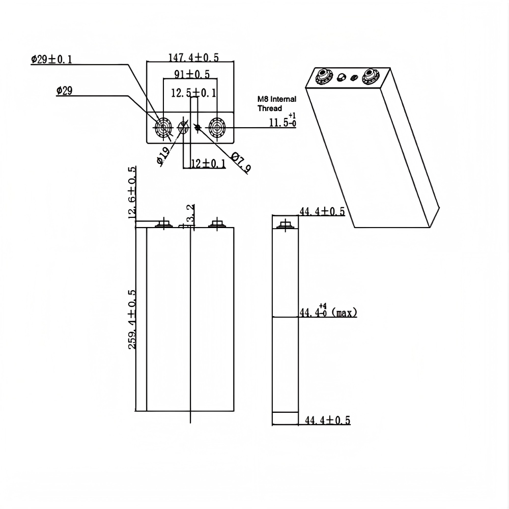 Starmax LISHEN 130Ah Lithium  Ion Battery 3.2V Lifepo4 Prismatic Cell,Llithium Ion Battery Manufacturers from China