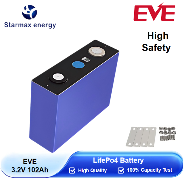 Starmax EVE 102Ah Lithium  Ion Battery 3.2V Lifepo4 Prismatic Cell,Llithium Ion Battery Manufacturers from China