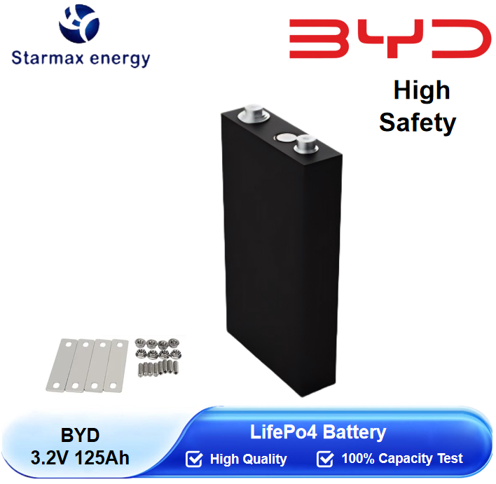 Starmax BYD 125Ah Lithium  Ion Battery 3.2V Lifepo4 Prismatic Cell,Llithium Ion Battery Manufacturers from China