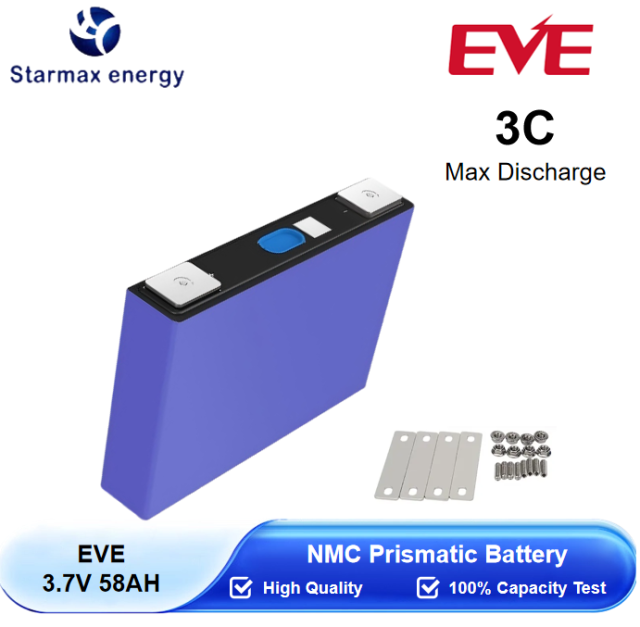 Starmax EVE 3.7V 58Ah NMC Prismatic  Battery,Llithium Ion Battery Manufacturers from China