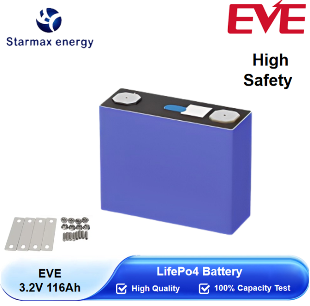 Starmax EVE 116Ah Lithium  Ion Battery 3.2V Lifepo4 Prismatic Cell,Llithium Ion Battery Manufacturers from China