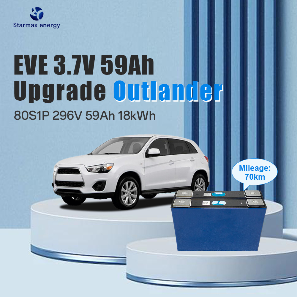 Starmax Customized Studs EVE M21 3.7V 59Ah 58Ah NMC Prismatic Lithium Ion Battery With 3D Bracket EVA Foam For Upgrade Mitsubishi Outlander,Llithium Ion Battery Manufacturers from China