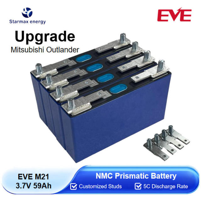Starmax Customized Studs EVE M21 3.7V 59Ah 58Ah NMC Prismatic Lithium Ion Battery With 3D Bracket EVA Foam For Upgrade Mitsubishi Outlander,Llithium Ion Battery Manufacturers from China