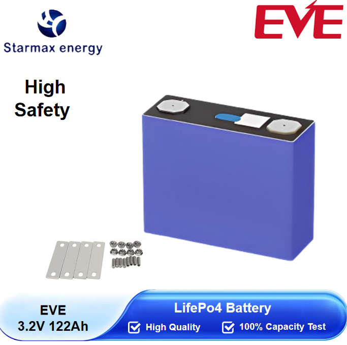 Starmax EVE 122Ah Lithium  Ion Battery 3.2V Lifepo4 Prismatic Cell,Llithium Ion Battery Manufacturers from China