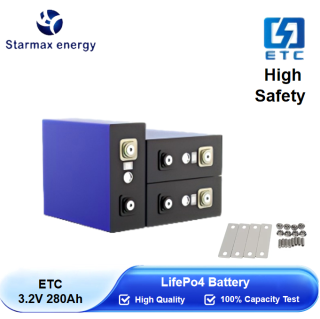 Starmax ETC 280Ah Lithium  Ion Battery 3.2V Lifepo4 Prismatic Cell,Llithium Ion Battery Manufacturers from China