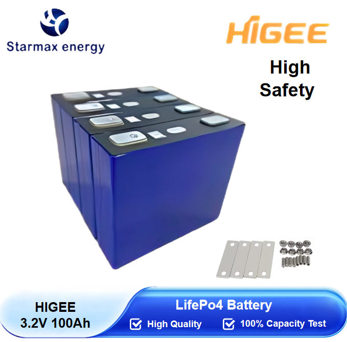 Starmax HIGEE 100Ah Lithium  Ion Battery 3.2V Lifepo4 Prismatic Cell,Llithium Ion Battery Manufacturers from China