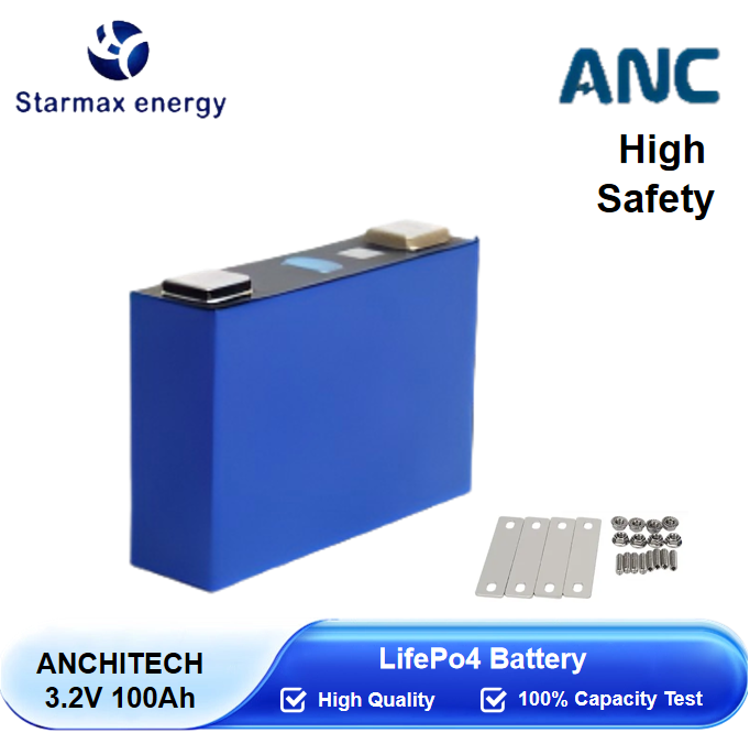 Starmax ANCHITECH 100Ah Lithium  Ion Battery 3.2V Lifepo4 Prismatic Cell,Llithium Ion Battery Manufacturers from China