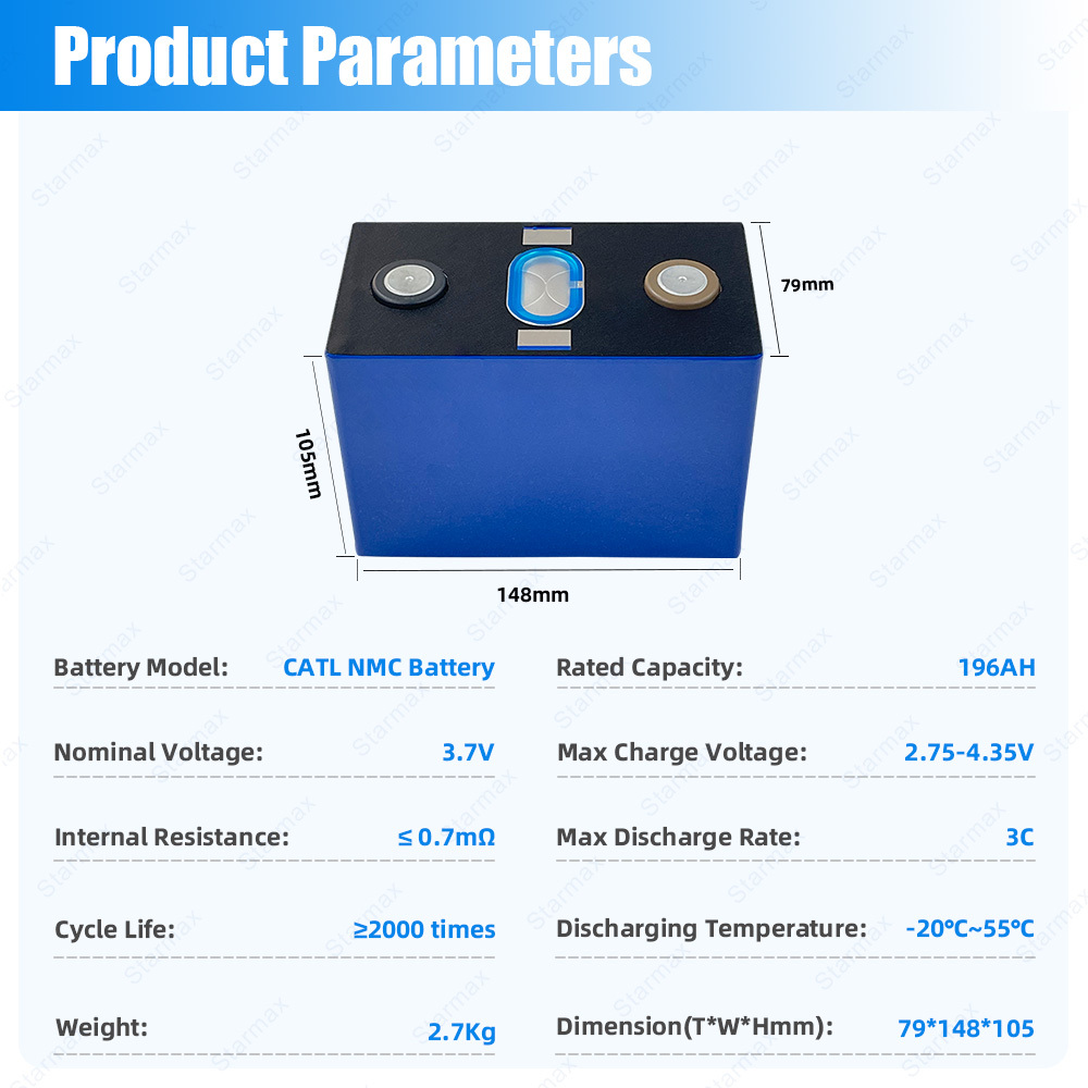 Starmax CATL 3.7V 196Ah NMC Prismatic  Battery,Llithium Ion Battery Manufacturers from China