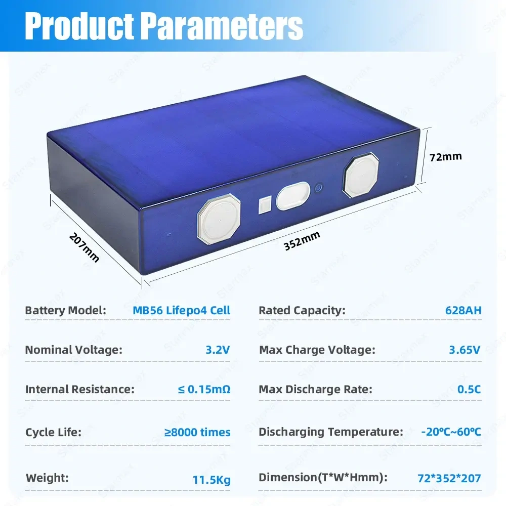 EVE 3.2V 628Ah MB56 Prismatic LiFePO4 Battery For Household Energy Storage,Llithium Ion Battery Manufacturers from China