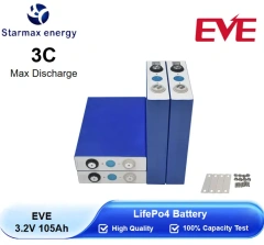 Starmax EVE 105Ah Lithium  Ion Battery 3.2V Lifepo4 Prismatic Cell,Llithium Ion Battery Manufacturers from China
