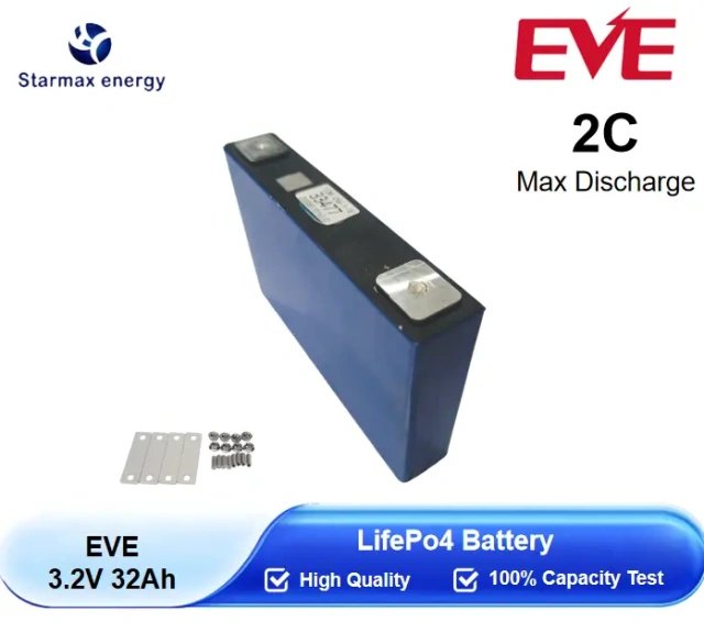 Starmax EVE 32Ah LF32 Lithium  Ion Battery 3.2V Lifepo4 Prismatic Cell,Llithium Ion Battery Manufacturers from China
