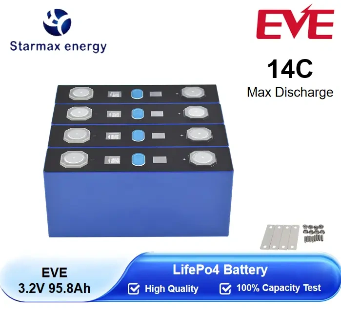 Starmax EVE 3.2V 95.8Ah 14C MAX Discharge Rate Lifepo4 Prismatic Battery Cell,Llithium Ion Battery Manufacturers from China