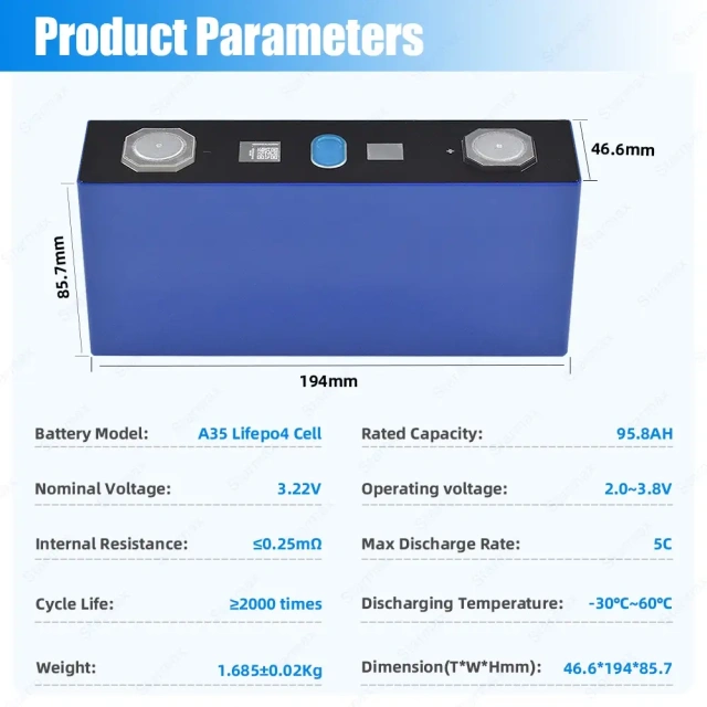 Starmax EVE 3.2V 95.8Ah 14C MAX Discharge Rate Lifepo4 Prismatic Battery Cell,Llithium Ion Battery Manufacturers from China