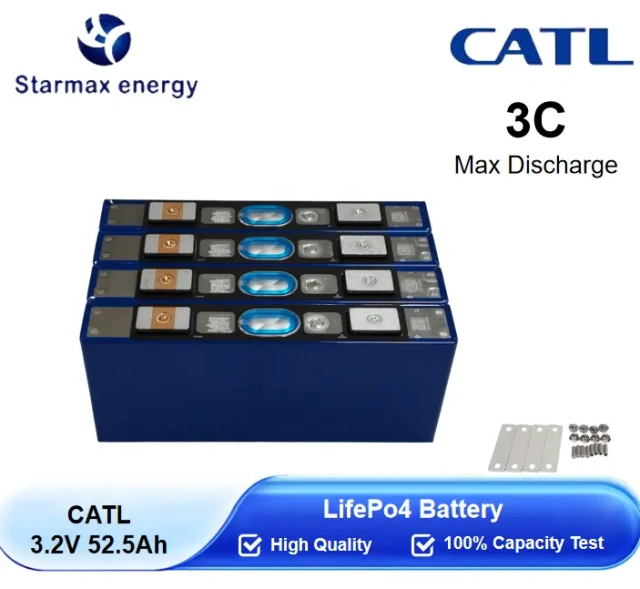 Starmax CATL 52.5Ah  Lithium  Ion Battery 3.2V Lifepo4 Prismatic Cell,Llithium Ion Battery Manufacturers from China