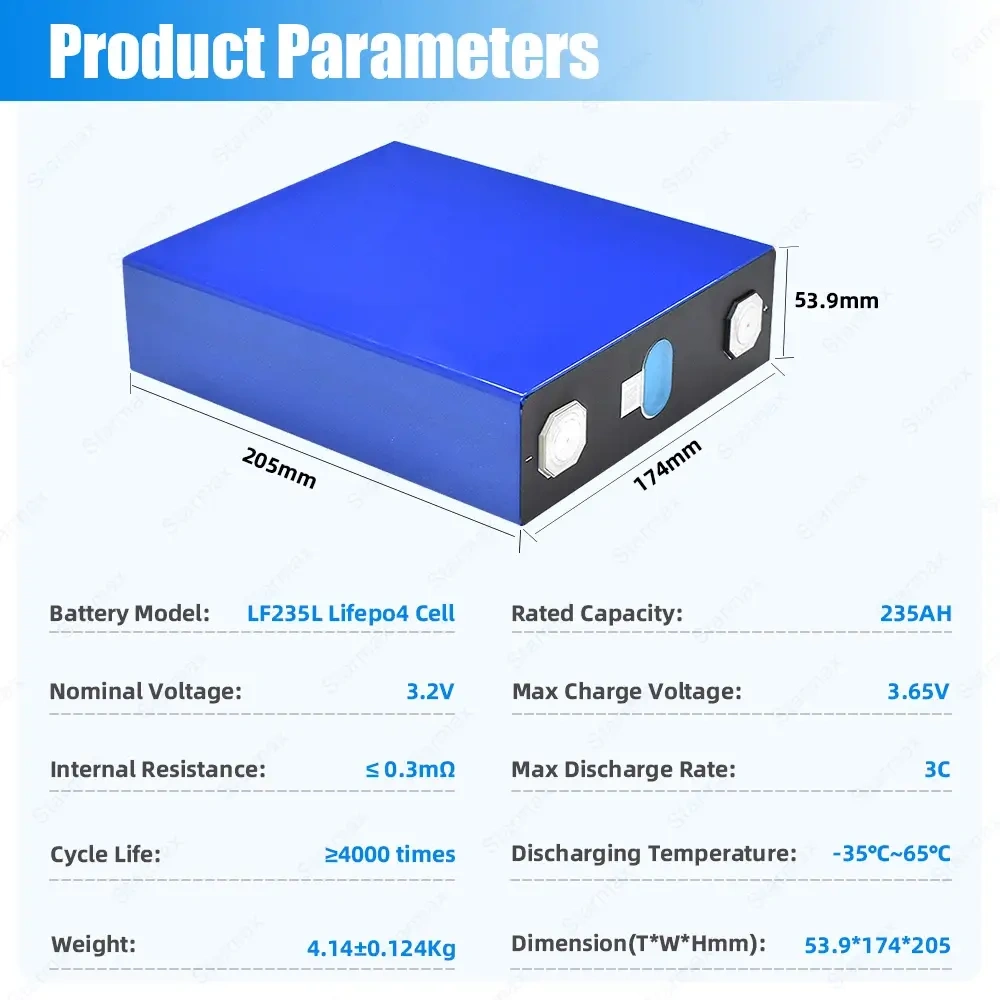Starmax 3C MAX Discharge Rate EVE 235Ah Lithium Ion Battery 3.2V Lifepo4 Prismatic Cell,Llithium Ion Battery Manufacturers from China