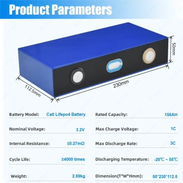 Starmax High-Capacity Catl 3.2V 156.3ah Lifepo4 Prismatic Battery Cell for Home Energy Storage,Llithium Ion Battery Manufacturers from China