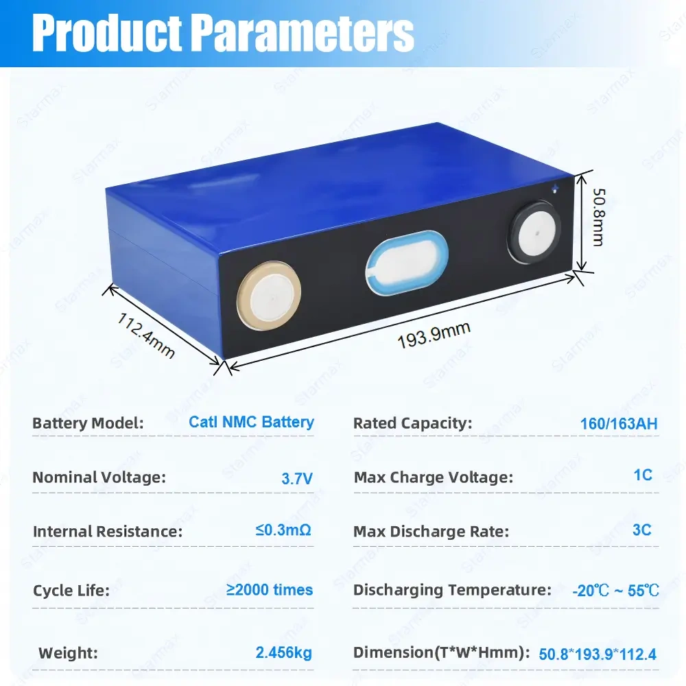 Starmax High Quality CATL 3.7V 160AH 163Ah NMC Prismatic Battery for Electric Car,Llithium Ion Battery Manufacturers from China