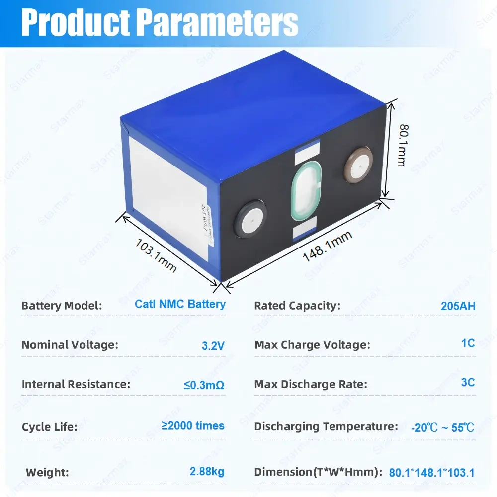 Starmax Factory Direct CATL 3.7V 205Ah NMC Prismatic Battery for Household Energy Storage,Llithium Ion Battery Manufacturers from China