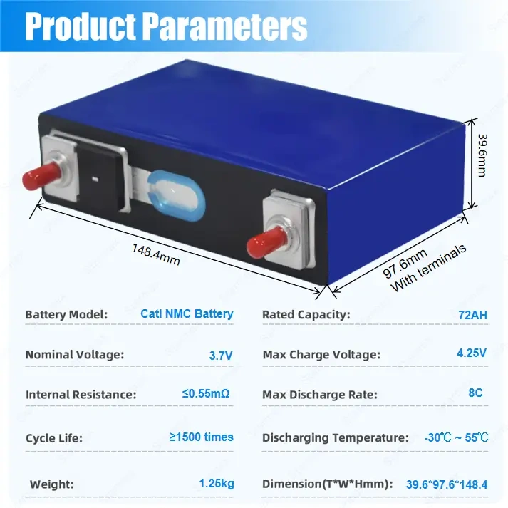 Starmax Factory Direct CATL 3.7V 72Ah NMC Prismatic Battery for Electric Car,Llithium Ion Battery Manufacturers from China