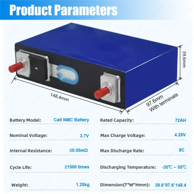 Starmax Factory Direct CATL 3.7V 72Ah NMC Prismatic Battery for Electric Car,Llithium Ion Battery Manufacturers from China
