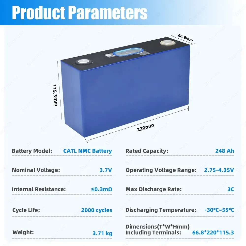 Starmax Wholesale Price 3C Max Discharge Rate CATL 3.7V 248AH NMC battery for Electric Car,Llithium Ion Battery Manufacturers from China
