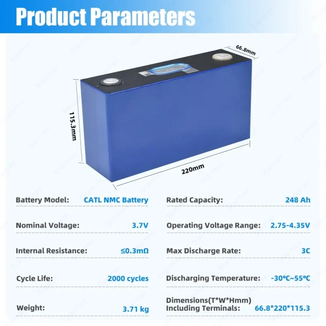 Starmax Wholesale Price 3C Max Discharge Rate CATL 3.7V 248AH NMC battery for Electric Car,Llithium Ion Battery Manufacturers from China