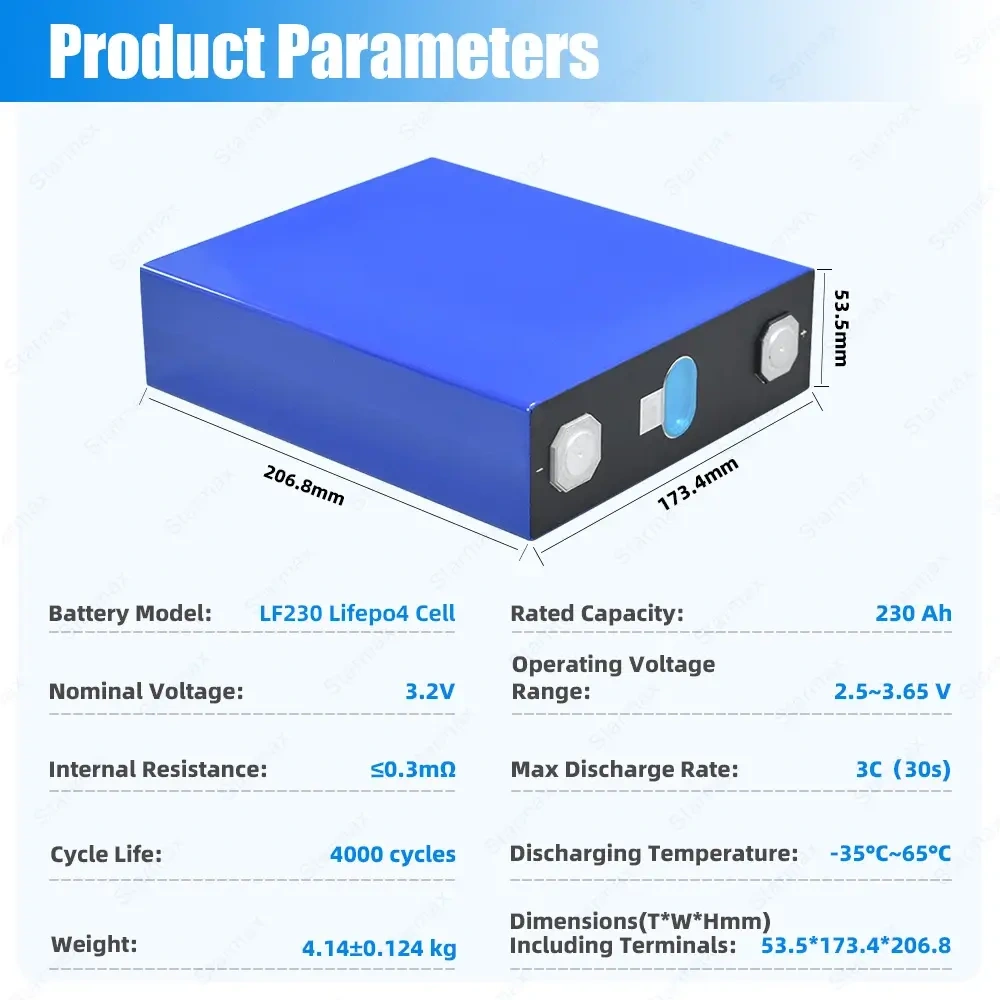 Starmax Hot Selling 3C Max Discharge Rate EVE 3.2V 230AH LF230 lithium iron phosphate battery for Household Energy Storage,Llithium Ion Battery Manufacturers from China