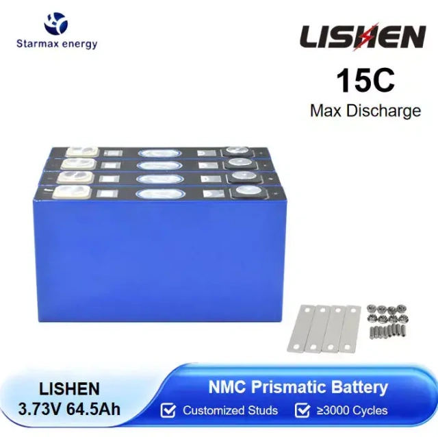Starmax Best Price 15C Max Discharge Rate LISHEN 3.73V 64.5AH NMC battery for Electric Car,Llithium Ion Battery Manufacturers from China