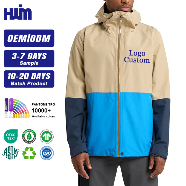 OEM Color Block Rain Jacket | Fully Seam Sealed Waterproof Hooded Shell