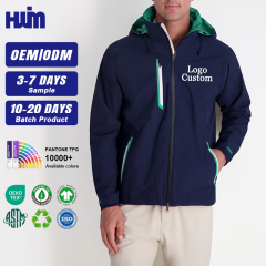 OEM Contrast Lining Rain Jacket | Waterproof Hooded Outdoor Shell