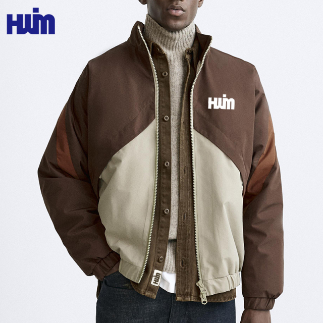 OEM Color Block Lined Bomber Jacket | Warm Winter Casual Outerwear